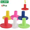 6pcs/set Golf Rubber Tees Holder with Plastic Golf Tees Set Golf Practice Training Driving Putting