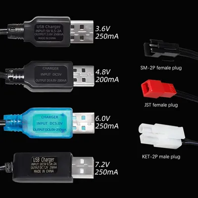 3.6V 4.8V 6V 7.2V NiMH Battery USB Charger For R/C Stunt Cars R/C Trucks R/C Boat/R/C Tank Remote