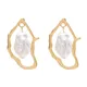 Boucles d'oreilles pendantes en perles artificielles irrégulières pour femmes or argent grandes