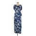 Ronni Nicole Casual Dress - Sheath: Blue Floral Dresses - Women's Size Large