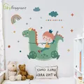 Autocollant Mural de Dessin Animé Petit Prince et Dragon Décoration de Chambre d'Enfant et de Bébé