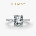 Ailmay-Bague rectangle brillante en argent regardé 925 pour femme bijoux de fiançailles cadeau de