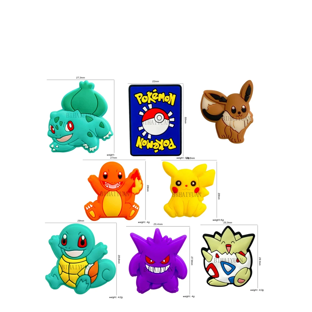 10 pièces pokemon Pikachu Silicone perles focales Silicone bébé bricolage sucette chaîne Clips perles stylo jouet bijoux accessoires