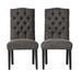 Gracie Oaks Ethylene Tufted Side Chair Wood/Upholstered/Fabric in Gray | 41.5 H x 21 W x 24.6 D in | Wayfair 40C2D364E77F4625BA940E40A81B1B8B