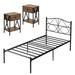 Trent Austin Design® Kempst Bed Frame & Nightstands Bedroom Set Wood/Metal in Brown | Twin | Wayfair 6EB2671AB667499EA67F4E3F6A6F5508