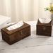 Loon Peak® Retro Style Freestanding Tissue Box Cover Wood in Brown | 8.66 H x 4.72 W x 3.94 D in | Wayfair 04653237C5E244AEB2344AA159A38A5C