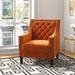 Armchair - Willa Arlo™ Interiors Curtis 26.7" Wide Tufted Armchair Velvet/Fabric in Orange | 32.6 H x 26.7 W x 30.9 D in | Wayfair