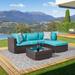 Latitude Run® Outdoor 5 Piece Furniture Conversation Sets All-Weather PE Wicker Rattan Sofa Set | Wayfair A5A65CE03E4044699232D46737E7902B