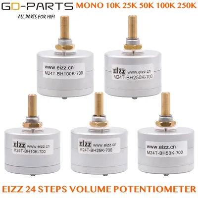 EIZZ Mono 10K 25K 50K 100K 250K 24 Stufen Volumen Potentiometer LOG Stufen Abschwächer Serielle Typ Image
