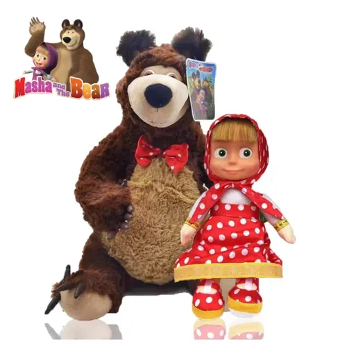 Cartoon Anime Puppe Kawaii Mascha und der Bär Kinder weiche Plüsch puppe russische Prinzessin Puppe