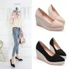 Frühling Sommer Schuhe Frauen Schuhe Mit Hohen Absätzen Damen Keil Heels Retro Marke Frauen Pumpen Casual Frau Keile 8cm Großen Größe 42 A3542