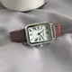 Klassische lässige Quarz Retro Uhren Zifferblatt Leder armband Damen uhr Rechteck Uhr modische