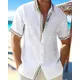 Mode Herren Hawaii Strand Kurzarm Leinen hemd Herren lässig ethnischen Druck plus Größe Strickjacke
