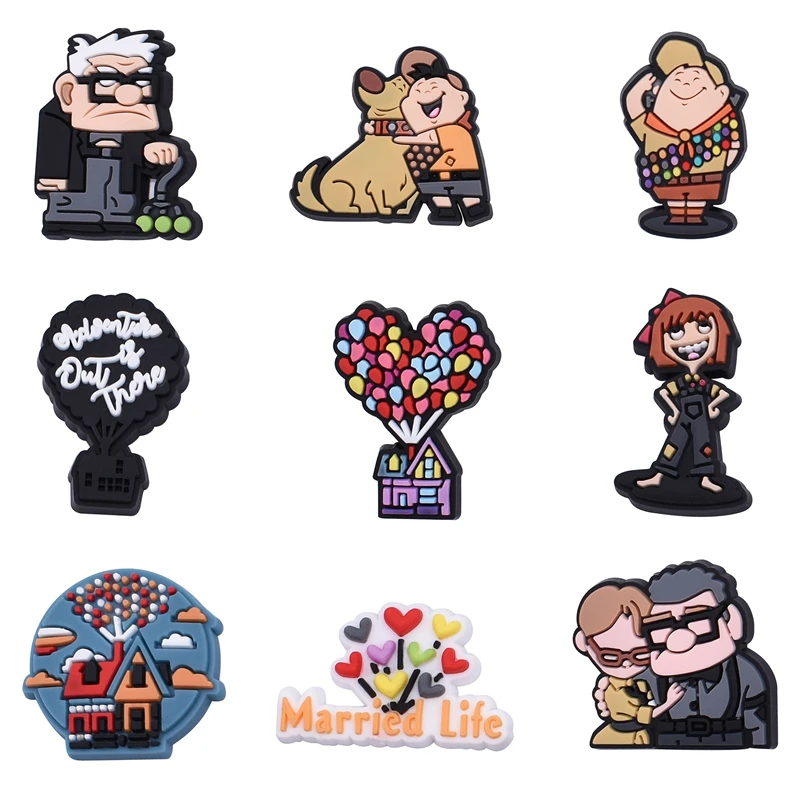 9-13 teile/satz Disney UP Schuh Charms PVC Cartoon Garten Schuh Dekoration Zubehör Schnalle Für Clog Sandale Kinder Weihnachten geschenke