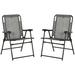 Latitude Run® Set of 2 Patio Folding Patio Chairs, Outdoor Camping Chairs White Fabric in Gray/Black | 35.8 H x 24.8 W x 24 D in | Wayfair