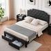 Winston Porter Bed Frame w/ Leather Headboard, Footboard Platform Bed Frame w/ 2 Drawers Upholstered/Metal & Upholstered/Metal in Black | Wayfair