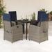 Vidaxl 5 Piece Patio Dining Set w/ Cushions Poly Rattan, Square Table Metal in Black/Blue/Gray | 31.5 W x 31.5 D in | Wayfair 3212442