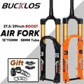 BUCKLOS 27.5/29 pollici MTB Boost forcella sospensione 38mm tubo 15*110mm Mountain Bike forcella pneumatica da viaggio 180mm forcella per XC/Enduro/E-Bike