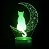 Nighdn 3D acrilico Led Night Light Moon Cat Night Lamp Child Nightlight camera da letto Sleep Lights