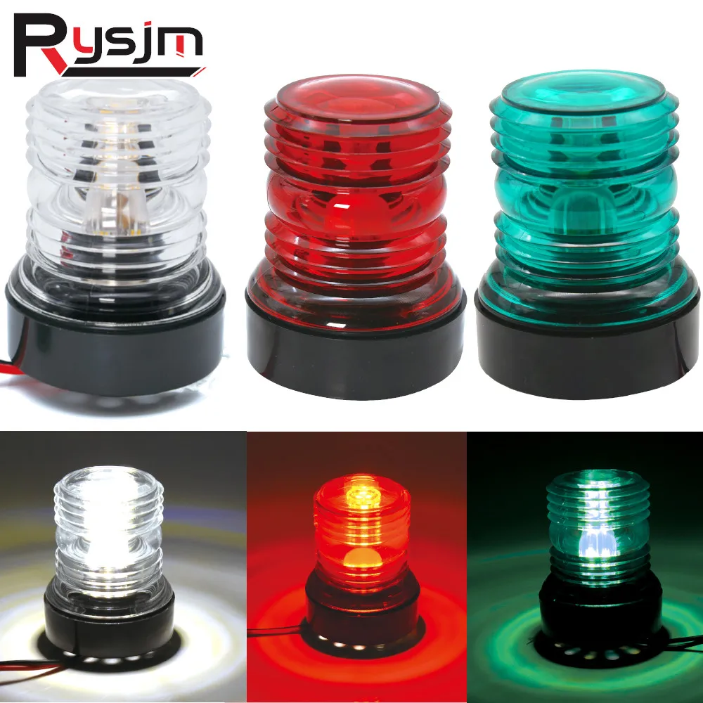 Luce di navigazione a LED impermeabile HD 12V Luce di ancoraggio per yacht per barche marine 360 gradi All Round Rosso Verde Bianco Luce per barche a LED 1PC