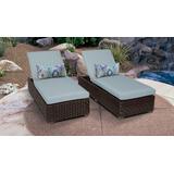 Venice Chaise Set of 2 Outdoor Wicker Patio Furniture in Spa - TK Classics Venice-2X-Spa