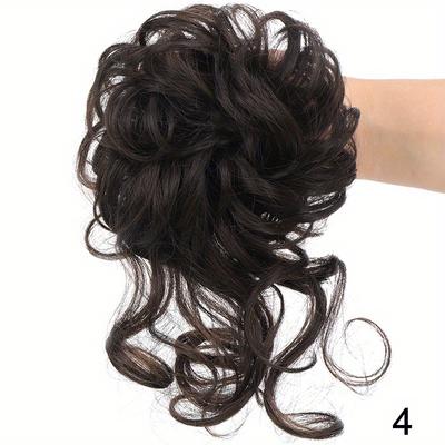 TEMU Synthetic Hair Bun Scrunchie Messy Dragon Beard Scrunchie Curly Wavy Hair Extensions With Elastic Bands For Women Image
