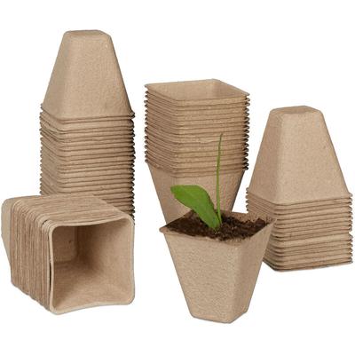 Anzuchttöpfe im 80er Set, biologisch abbaubar, eckig, Papier Pflanztöpfe, hbt: 8 x 8 x 8 cm, Image