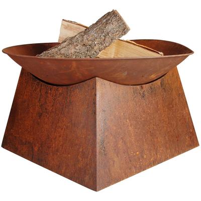 Feuerstelle Pueblo 57x33cm Garten Rostoptik Terrasse Ofen Grill Feuerschale Feuerkorb Image