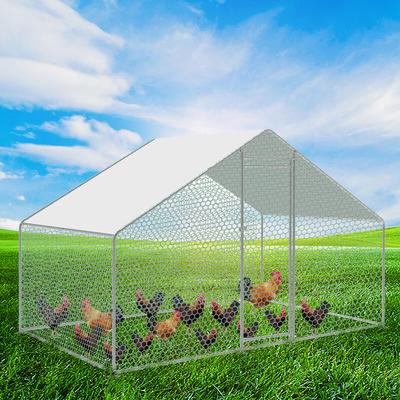 VINGO Hühnerstall Hühnerhaus 3x2x2m Voliere Geflügelstall Verzinkter Freilaufgehege Für Küken
