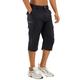 Men's Cargo Shorts Shorts Button Multi Pocket Plain Wearable Knee Length Outdoor Daily Fashion Casual Dark Khaki Black Micro-elastic