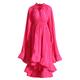 Women's Casual Dress Swing Dress A Line Dress Long Dress Maxi Dress Ruffle Plus High Low Date Elegant Vintage V Neck Long Sleeve Wine Fuchsia Apricot Color