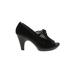 Sofft Heels: Slip-on Chunky Heel Casual Black Solid Shoes - Women's Size 8 1/2 - Peep Toe