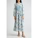 Lea Floral Print Long Sleeve Smocked Maxi Dress - Blue - Loretta Caponi Dresses