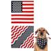 2 Pack USA Flag Dog Bandanas American Flags Scarfs for Big Medium Small Dogs Pets Patriotic Party Memorial Independence Veterans Day 55x55cm