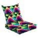 2-Piece Deep Seating Cushion Set Watercolor triangles seamless pattern Modern hipster seamless pattern Outdoor Chair Solid Rectangle Patio Cushion Set