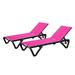 Xshelley Outdoor Lounge Chair Set of 2 Aluminum Patio Chaise Lounge Sunbathing Chair with 5 Position Backrest All Weather Reclining Chair for Outside Beach Poolside Lawn