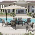 patio 7 Pieces Outdoor Dining Set Patio Dining Furniture Set with 6 Patio Swivel Dining Chairs and 1 Rectangular Dining Table Patio Dining Set for 6