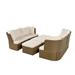U_Style Customizable Outdoor Patio Furniture Set Wicker Furniture Sofa Set with Thick Cushions Suitable for Backyard Porch Beige + HDPE + Garden & Outdoor + Complete Patio Sets + Yes