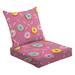 2-Piece Deep Seating Cushion Set Seamless Pink donut glaze ice cream top Outdoor Chair Solid Rectangle Patio Cushion Set