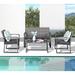 YFENGBO 4 Pieces Outdoor Patio Set Outdoor Wicker Conversation Set Patio Rattan Chair Set Modern Bistro Set with Coffee Table Garden Balcony Backyard Poolside (Dark Grey)