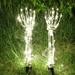 Light Up Halloween Decorations Outdoor Skeleton Arm Stakes Halloween Yard Stakes Decor With 100 LED Lights Halloween Decorations For Garden