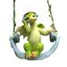 pdqouc Cute Little Dinosaur Swing Hanging Statue Land-scape DRAGON SWING Design Unique Resin Sculpture Swing Green Sculpture Art Gifts for Women