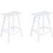 Malibu 24 Inch Outdoor White Bar Stools Set of 2 All Weather Resistant Poly Lumber Adirondack Counter Height Stools