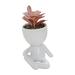 Ttybhh Basin Promotion Flower Pots Clearance! Cute Figure Ceramic Doll Flower Pot Decoration Planter Succulents Flower Cactus Bonsai Bonsai Planter Container Creative Design Wh9