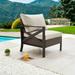 YFENGBO Outdoor Patio Bistro Dining Chair Right Armrest Sofa with X-Shaped Armrest Chair Wicker Rattan with Thick Soft Cushion with Steel Frames for Garden Yard Poolside