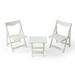 YiLaiIn HIPS Foldable Small Table and Chair Set with 2 Chairs and Rectangular Table White