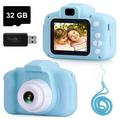 Kids Camera Toy Camera for 3-10 Years Birthday Gift Kids Digital Camera with HD Video Portable Kids Camera with 32GB SD Card (Blue)