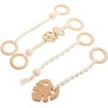 Fitness Equipment Decoration Baby Ornament Rack Hanging Ornaments Wood Cotton Rope Newborn Toy 3 Pcs