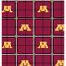 University Of Minnesota Flannel Fabric Sold By The Yard-Minnesota Golden Gophers Plaid 100% Cotton Flannel Fabric-SYKEL MIN023