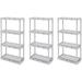 U-SHARE Knect-A-Shelf Fixed Height 4 Tier Storage System Unit Light Duty for Home Garage and Laundry Room 24 x 12 x 48 Gray (3 Pack)